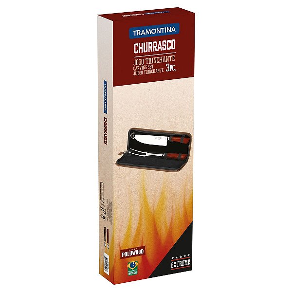 Garfo Faca Trinchante Churrasco Inox Forj Tramontin 21599959