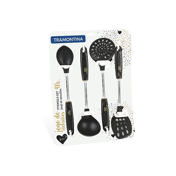 Jogo Utensílios Nylon Haste Inox E Cabo Tramontina 29899072