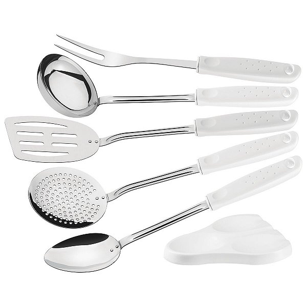 Jogo Utensílios Inox Cabo Branco Tramontina 25699808