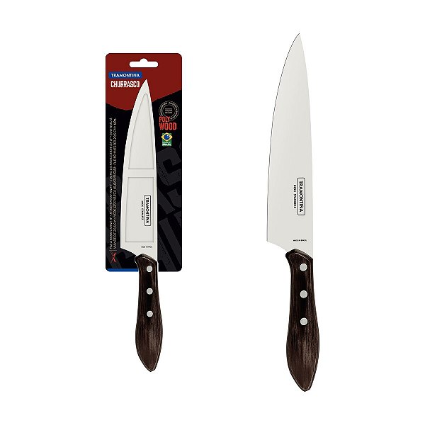 Faca Carne 8 Inox Cabo Castanho Polywood Tramontina 21189198