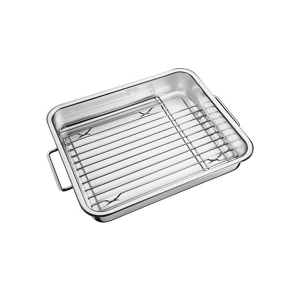 Assadeira Aço Inox Com Grelha 34 X 28Cm Tramontina 61409340