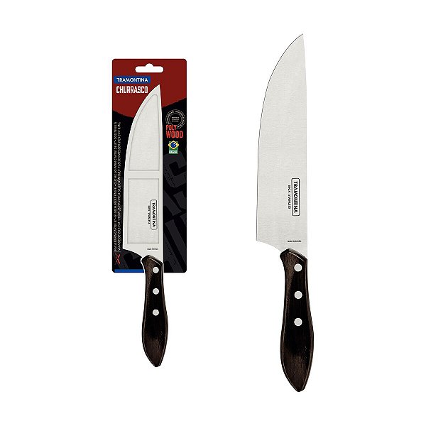 Faca Carne 8 Inox Cabo Castanho Polywood Tramontina 21191198