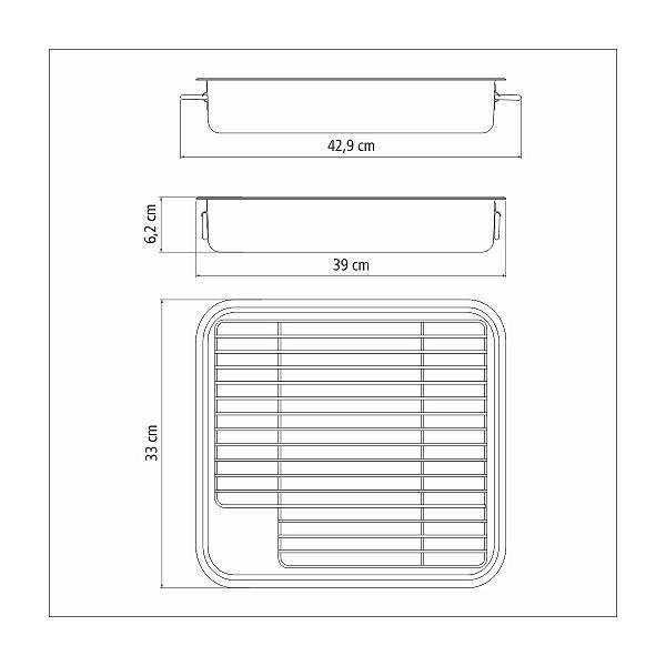Assadeira Aço Inox Com Grelha 39 X 33Cm Tramontina 61409380