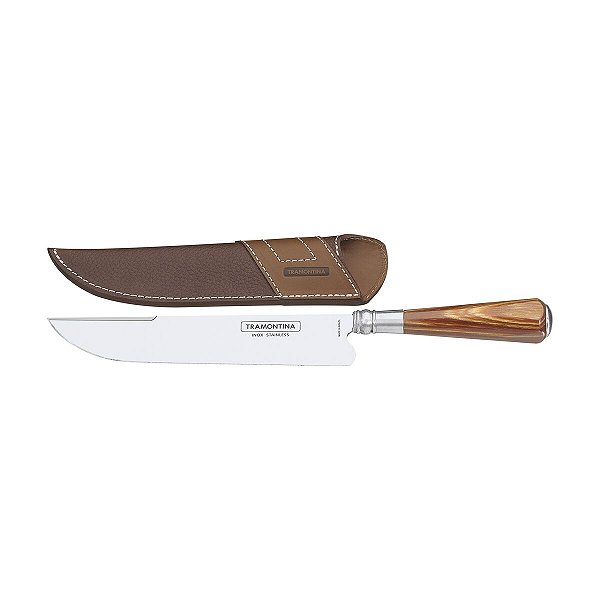 Faca Carne 7 Inox Cabo Natural Polywood Tramontina 26080147