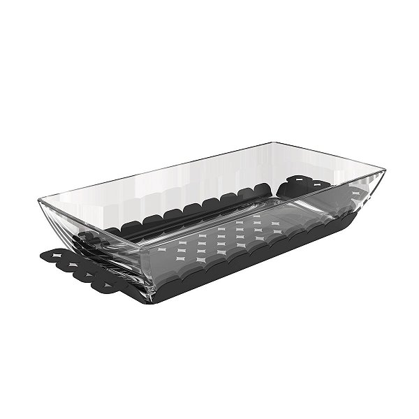 Travessa Cristal Base Preta Inox Tramontina 64800043