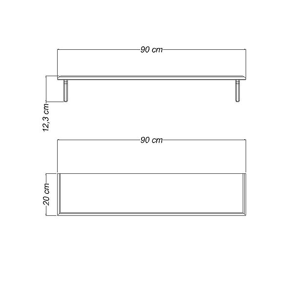 Prateleira Reta 90Cm 20Cm Tramontina 91240092
