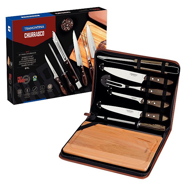Kit Churrasco Inox Castanho Polywood T Tramontina 21198965