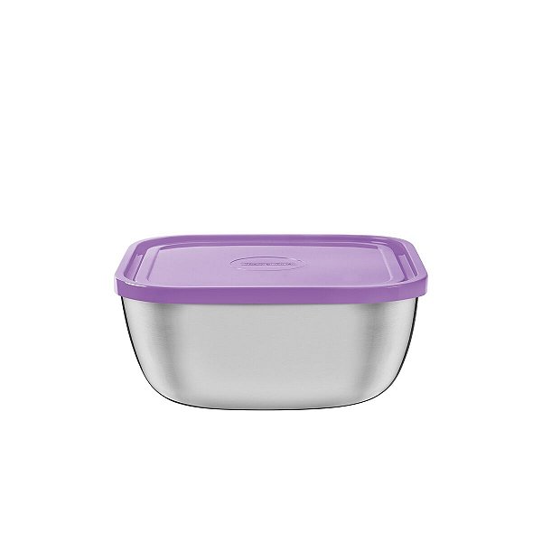 Pote Freezinox Quadrado Inox Lilás 16Cm 1,5L Tramon 61221164