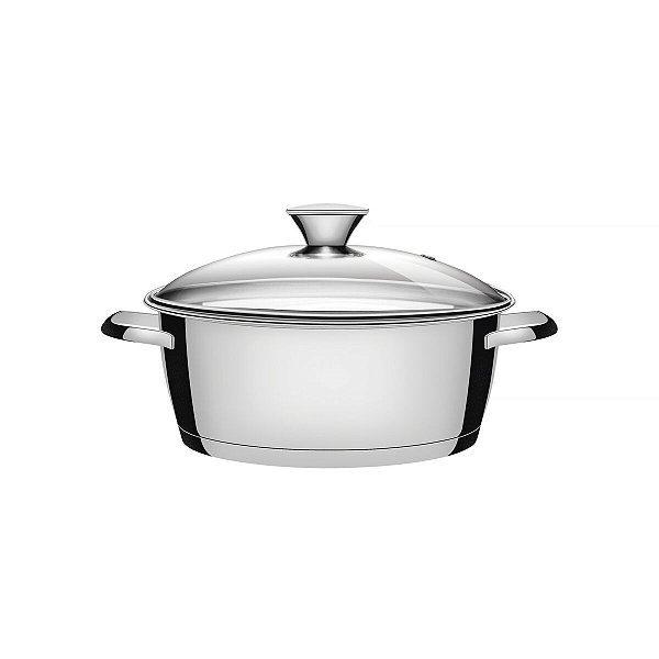 Caçarola Rasa Inox Triplo Vidro 24Cm 4,2L Tramontin 62653244