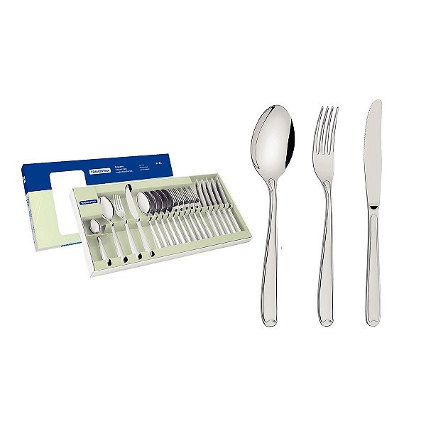 Faqueiro Aço Inox Com Faca Mesa 24 Pç. Tramontina 66901000