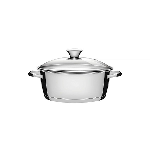 Caçarola Rasa Inox Triplo Vidro 22Cm 3,3L Tramontin 62653224
