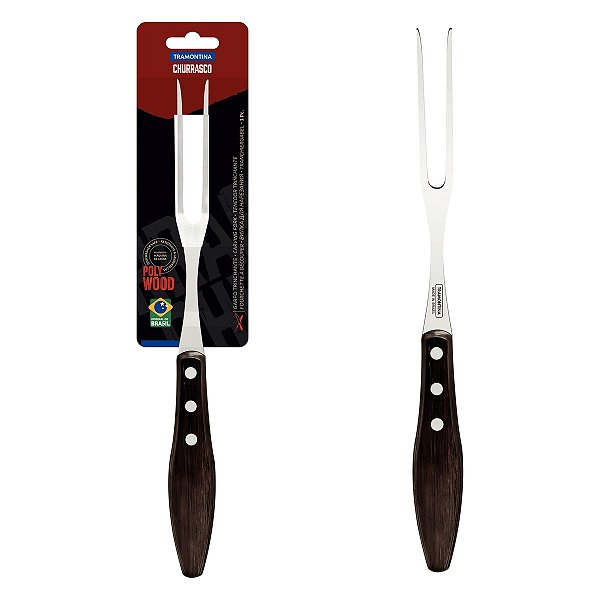 Garfo Trinchante Inox Castanho Polywood Tramontina 21192190