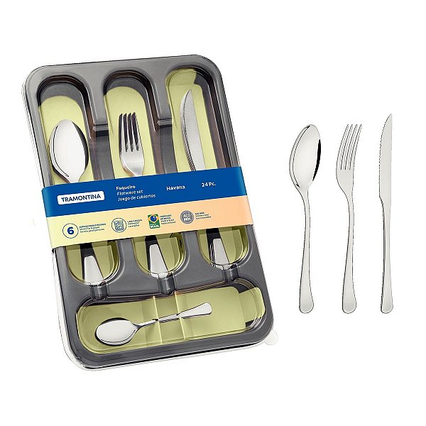 Faqueiro Inox Faca Churrasco 24 Pç. Tramontina 66945054