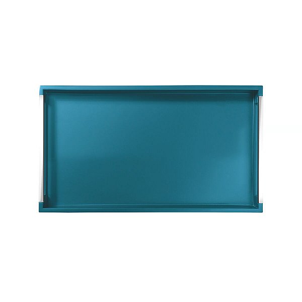 Bandeja Retangular Turquesa C/ Alça Tramontina 13016610