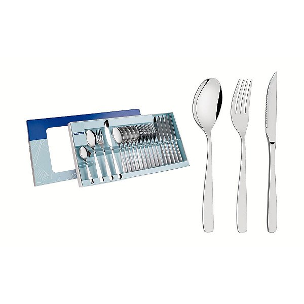 Faqueiro Inox Faca Churrasco 24 Pç. Tramontina 66950847