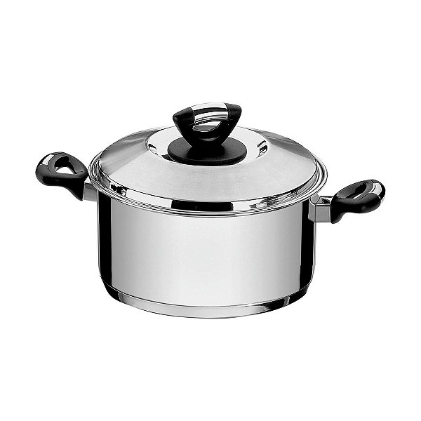 Caçarola Funda Inox Triplo Alças 24Cm 6,1L Tramonti 62724240