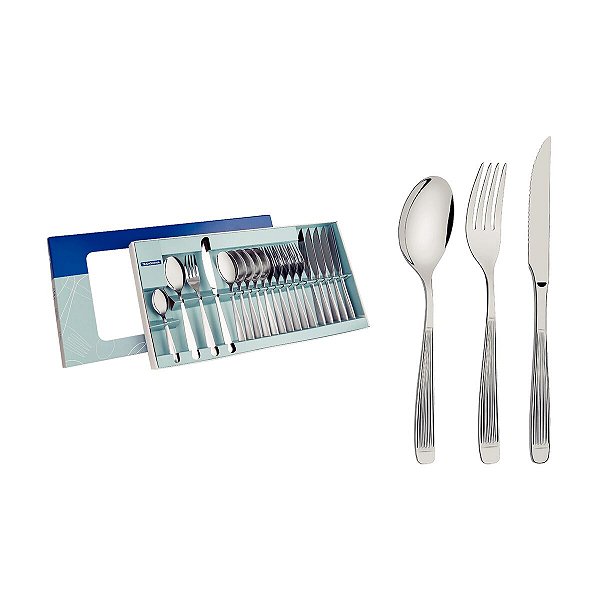 Faqueiro Inox Faca Churrasco 24 Pç. Casa Tramontina 66940847