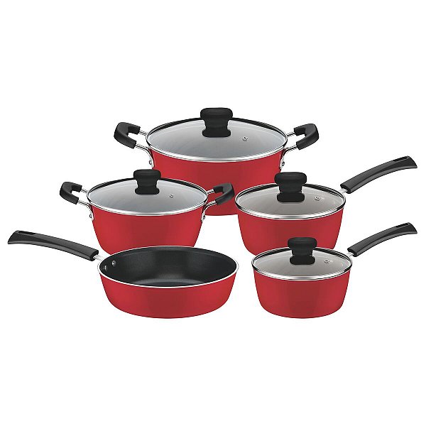 Jogo Panelas Vermelho Alumínio Teflon Tramontina 20799706