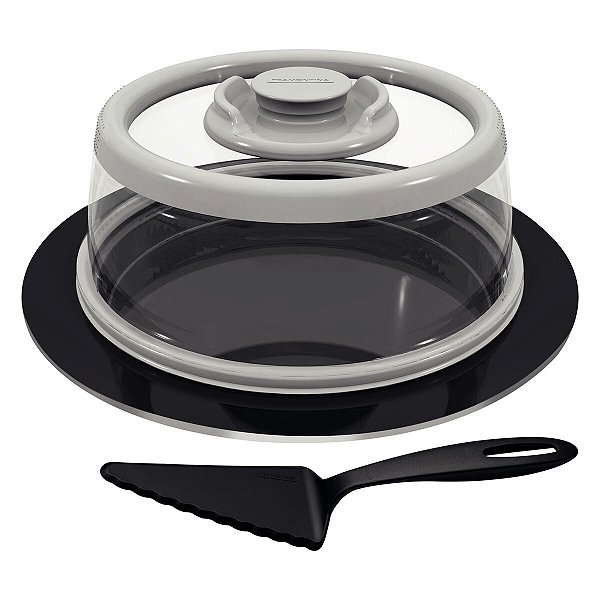 Porta Bolo Boleira Alumínio Tampa Cobrir Tramontina 29899063