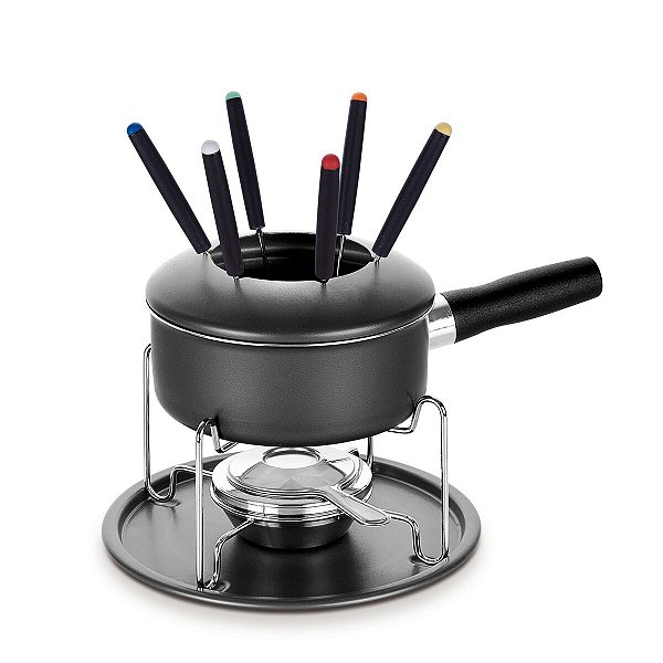 Jogo Para Fondue Preto Alumínio Teflon 1,4L Tramont 20553614