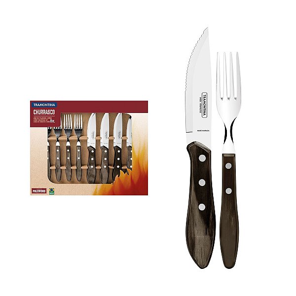 Garfo Faca Talher Churrasco Polywood Tramontina 21198959