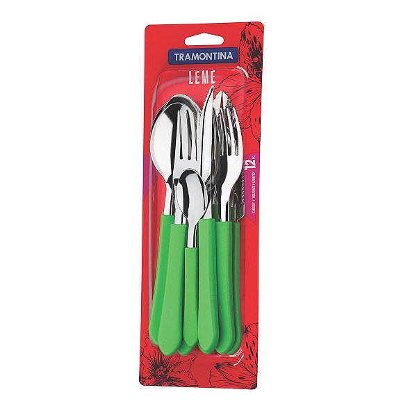 Faqueiro Talher Inox 12 Peças Verde Leme Tramontina 23198239