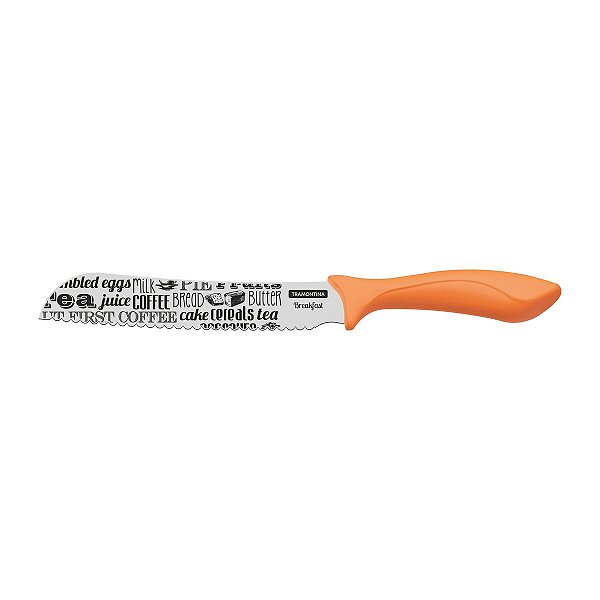Faca Pao Inox 7 Breakfast Laranja Tramontina 29813001