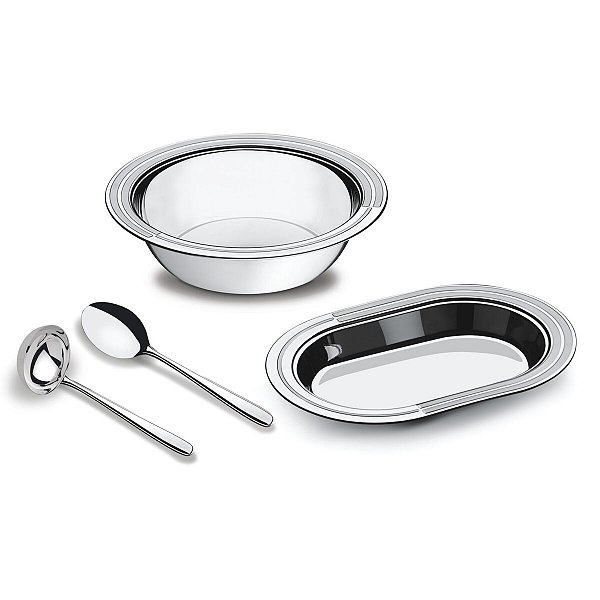 Kit Servir Arroz Feijão Colher Concha Ciclo Tramont 64510130