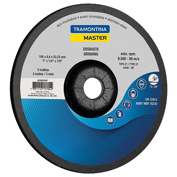 Disco De Desbaste Ferro Metal Aco Inox 7 Tramontina 42589007
