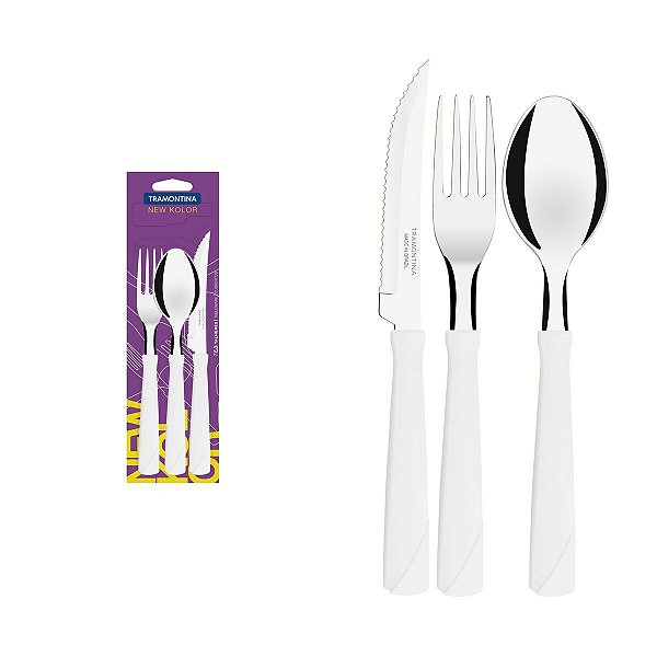Conj. Talheres Inox 3Pc New Kolor 23199869