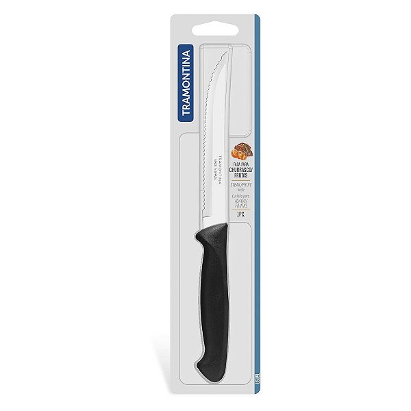 Faca Churras/Fruta Inox 5 Usual Preto Tramontina 23041105