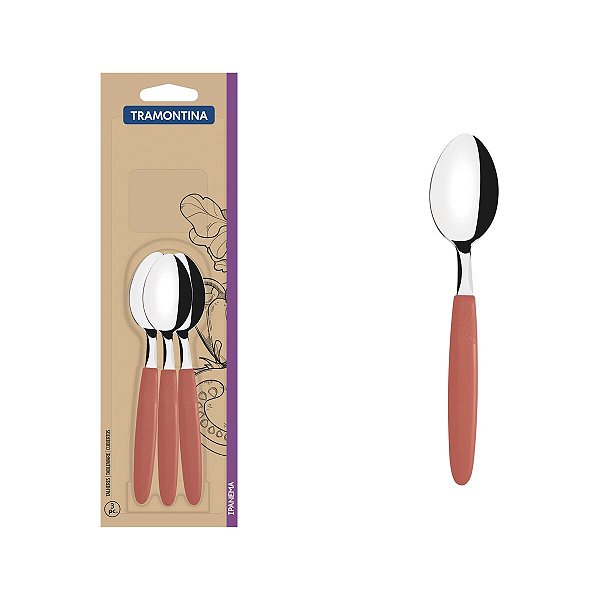 Conj Colher Cha Inox 3Pc Ipanema Goiaba Tramontina 23367344