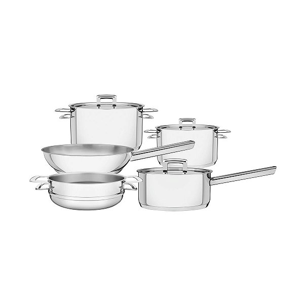 Jogo Panelas Aco Inox 5 Pcs Brava Tramontina 65400010