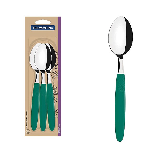 Conj Colher Mesa Inox 3Pc Ipanema Verde Tramontina 23363322