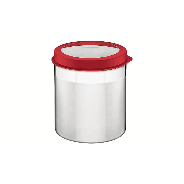 Pote Aço Inox Com Tampa Plástica Ø 18,5Cm 61227182
