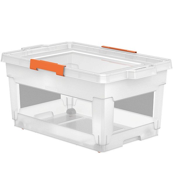 Caixa Organizadora Com Rodas 60L Transparente 92556011