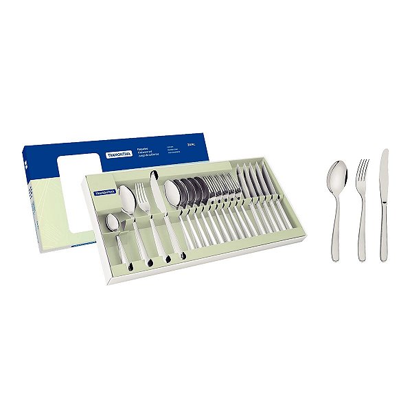 Faqueiro Aço Inox Com Faca De Mesa 24 Pç. 66902000