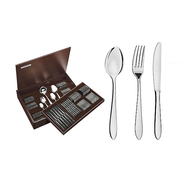Faqueiro Aco Inox 101Pc.C/Est.Satri 66982865