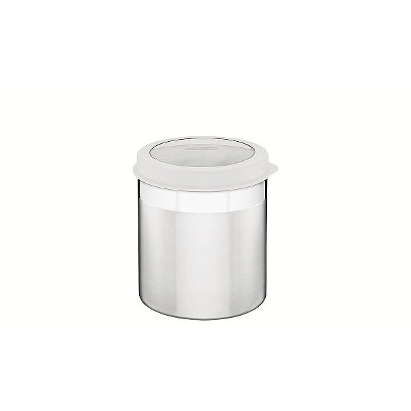 Pote Aço Inox Com Tampa Plástica Ø 14Cm 61227144