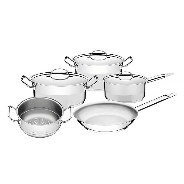 Jogo De Panelas Aço Inox Com Fundo Triplo 5 Pç. 65620010