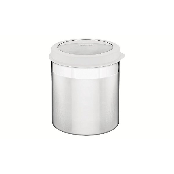 Pote Aço Inox Com Tampa Plástica Ø 18,5Cm 61227184