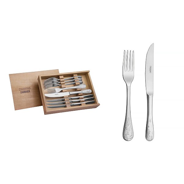 Jogo Churrasco Garfo Faca Classic Estojo Tramontina 66928614