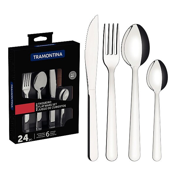 Faqueiro Tramontina Malibu Inox Liso 24 Peças 23798046