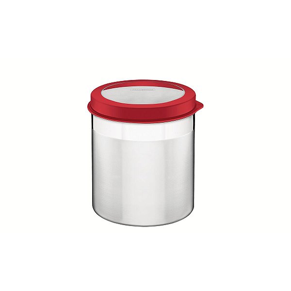 Pote Aço Inox Com Tampa Plástica Ø 16Cm 61227162