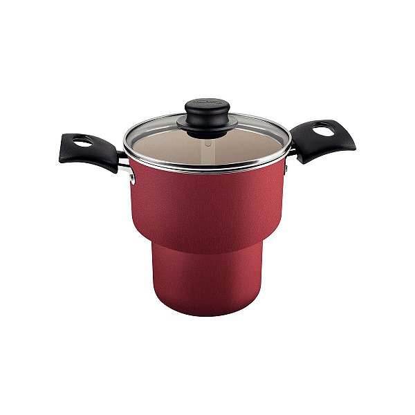 Cuscuzeira Alumínio 14Cm Turim Vermelho Tramontina 20268714