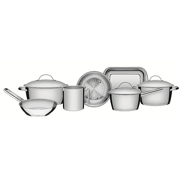 Jogo Panelas Aco Inox 7 Pcs Allegra Tramontina 65650170