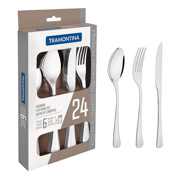 Faqueiro Inox Faca Churrasco 24 Pç. Tramontina 66945014