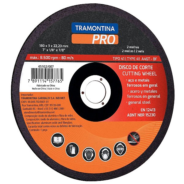 Disco Corte Aços Metais Ferrosos Geral 4.1/2 45102004