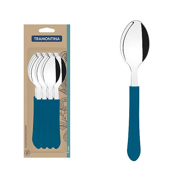 Conj Colher Mesa Inox 12Pc Leme Azul Tramontina 23183990