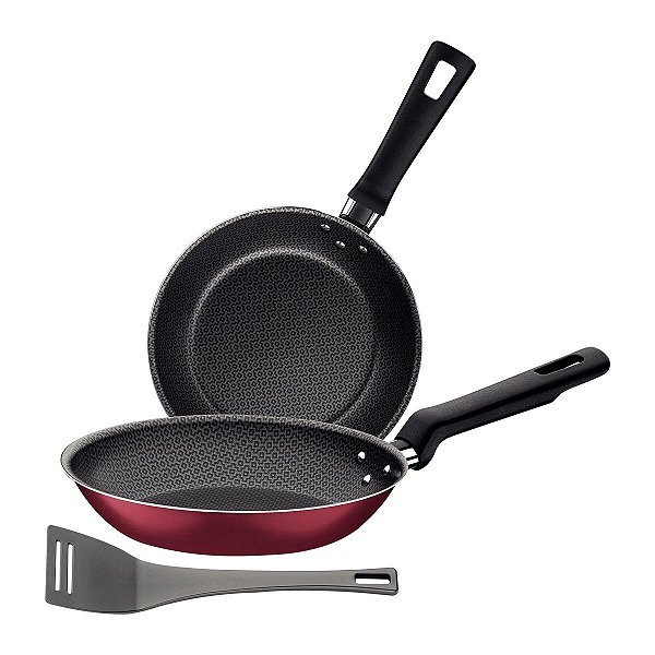 Jogo Frigideir 3Pc Loreto Vermelho Tramontina 20399781